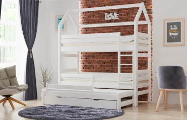 Etagenbett, Kinderbett Pietrus Midi Plus - Kubuk Moebel