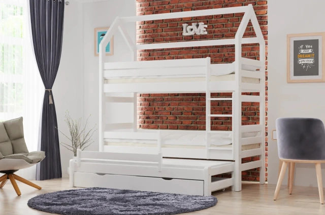 Etagenbett, Kinderbett Pietrus Midi Plus - Kubuk Moebel