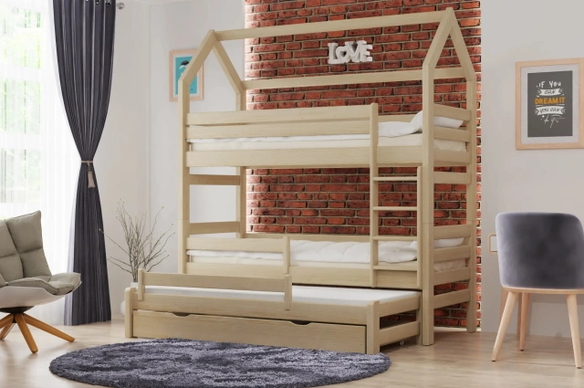 Etagenbett, Kinderbett Pietrus Midi Plus - Kubuk Moebel