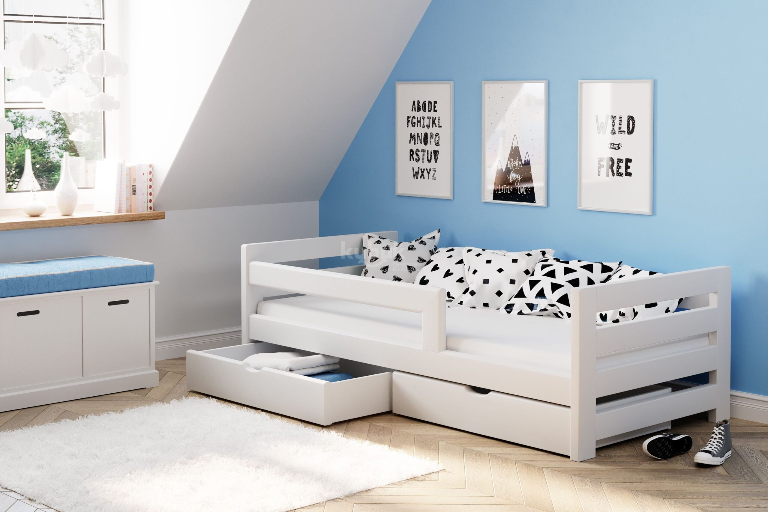 Einzelbett, Ausziehbett, Kinderbett, Doppelbett aus massivem Fichtenholz CLASSIK - Kubuk Moebel Einzelbett, Ausziehbett, Kinderbett, Doppelbett aus massivem Fichtenholz CLASSIK - Kubuk Moebel