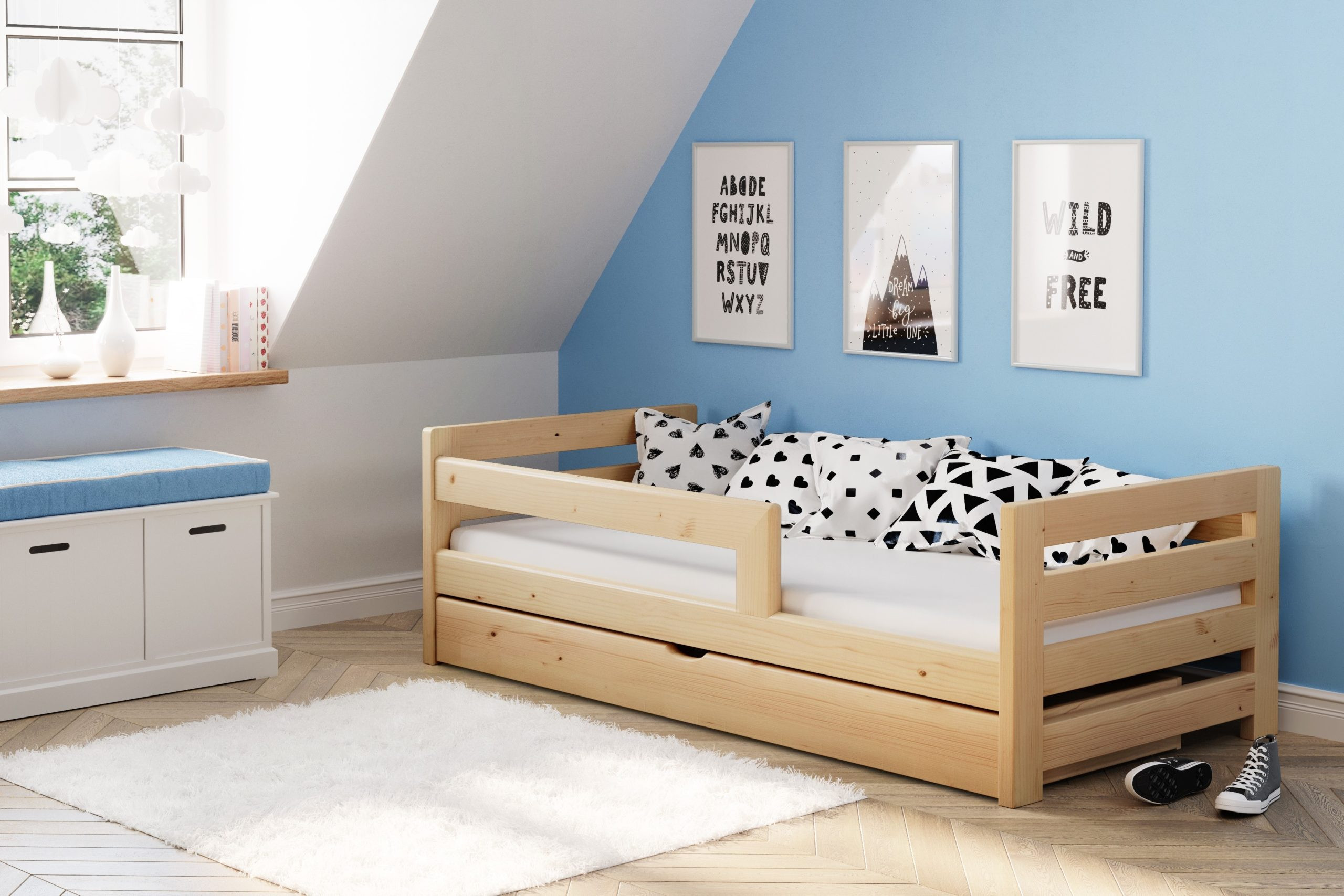 Einzelbett, Ausziehbett, Kinderbett, Doppelbett aus massivem Fichtenholz CLASSIK - Kubuk Moebel Einzelbett, Ausziehbett, Kinderbett, Doppelbett aus massivem Fichtenholz CLASSIK - Kubuk Moebel