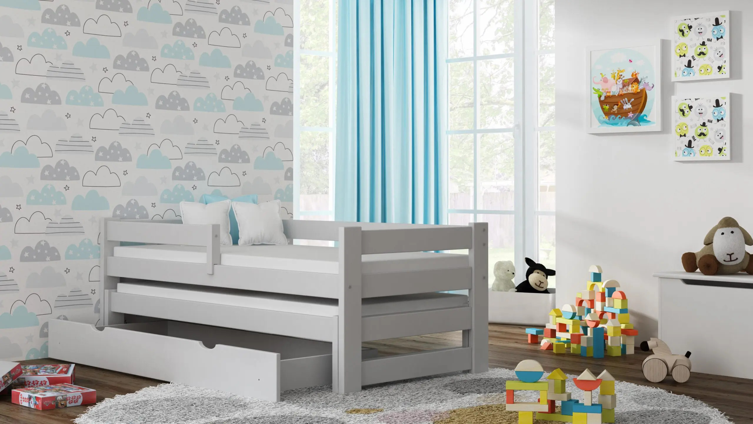 Ausziehbett, Kinderbett, Doppelbett TOMI DUO - Kubuk Moebel