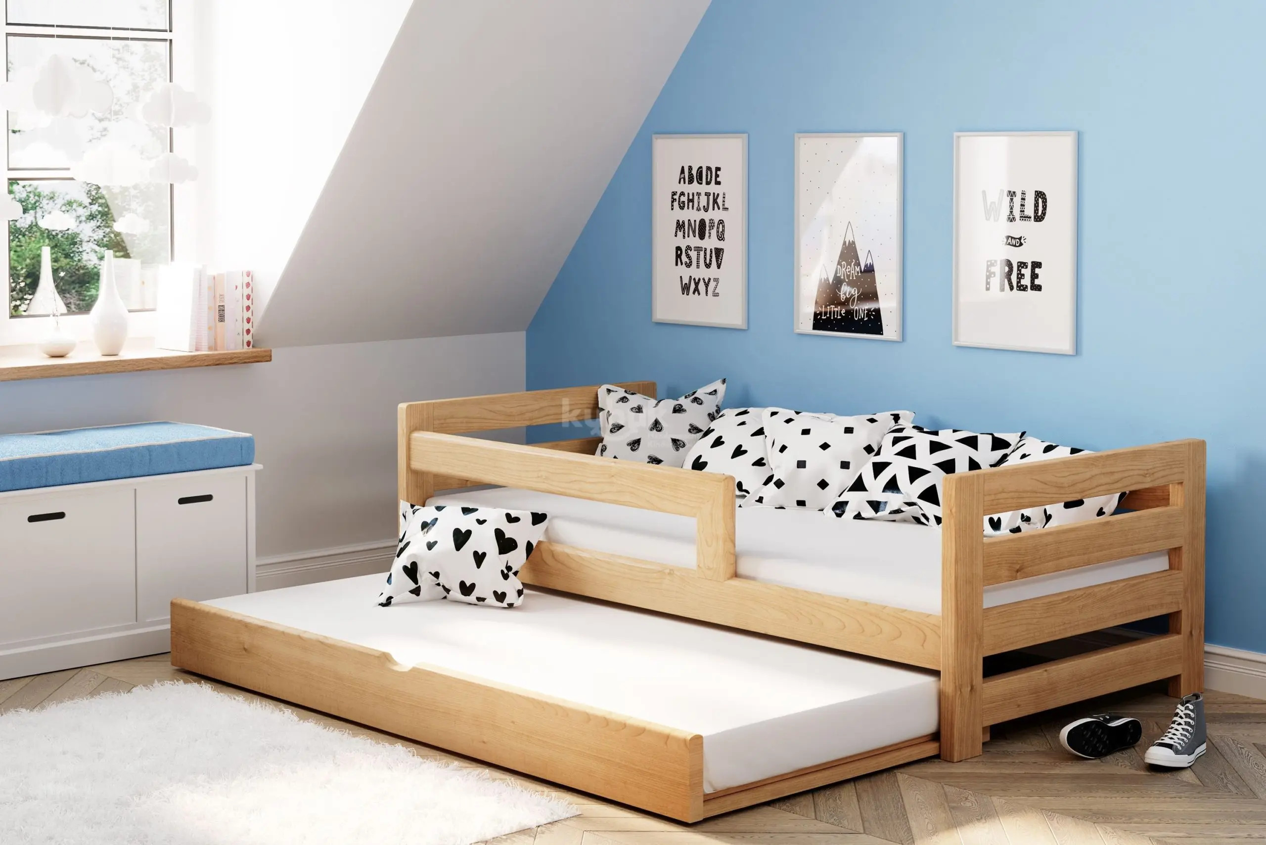 Einzelbett, Ausziehbett, Kinderbett, Doppelbett aus massivem Fichtenholz CLASSIK - Kubuk Moebel Einzelbett, Ausziehbett, Kinderbett, Doppelbett aus massivem Fichtenholz CLASSIK - Kubuk Moebel