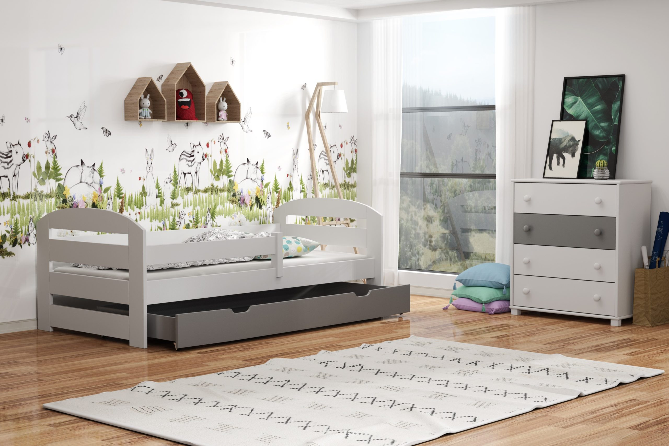 Einzelbett, Kinderbett KAMI - Kubuk Moebel