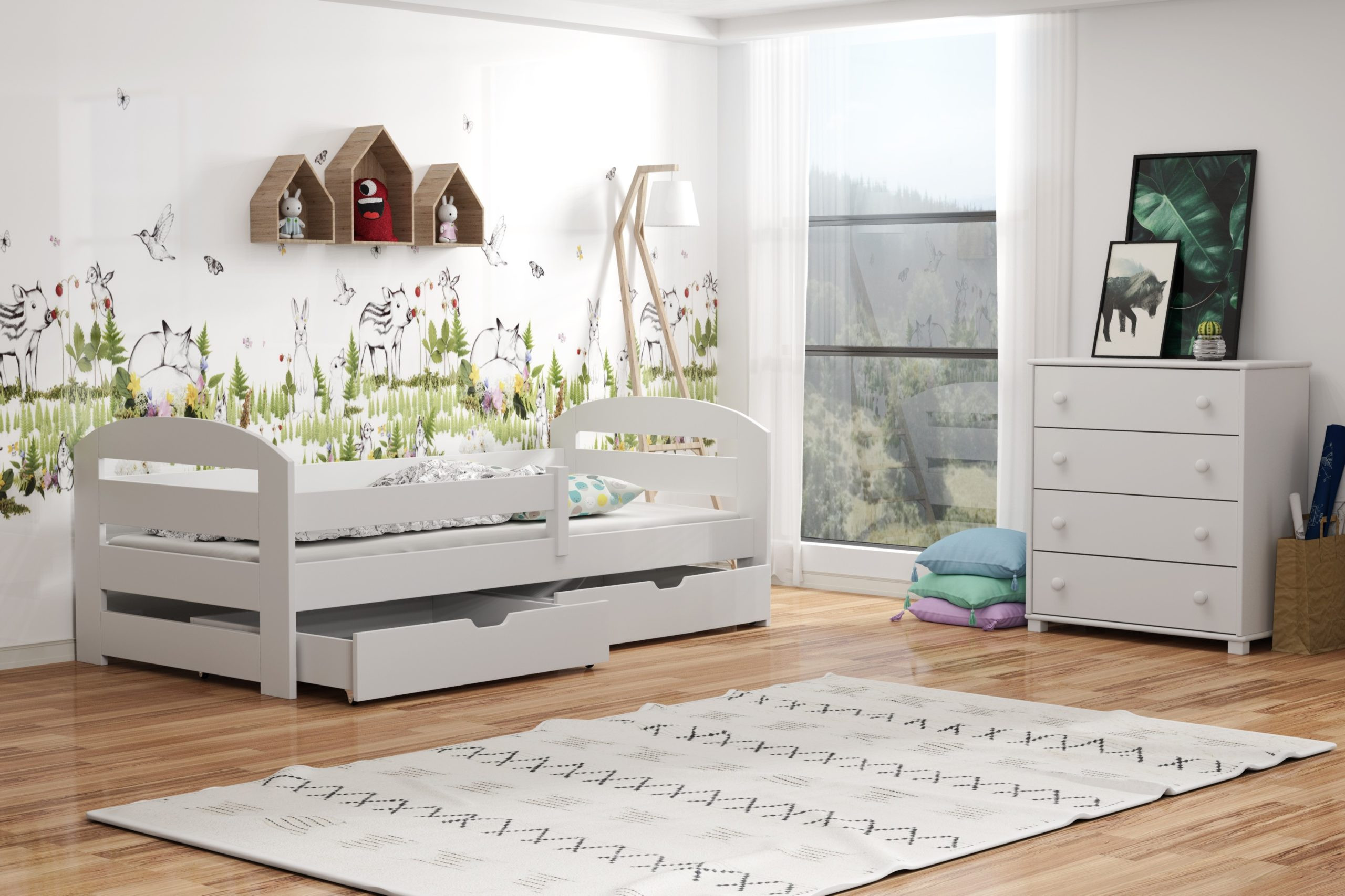 Einzelbett, Kinderbett KAMI - Kubuk Moebel