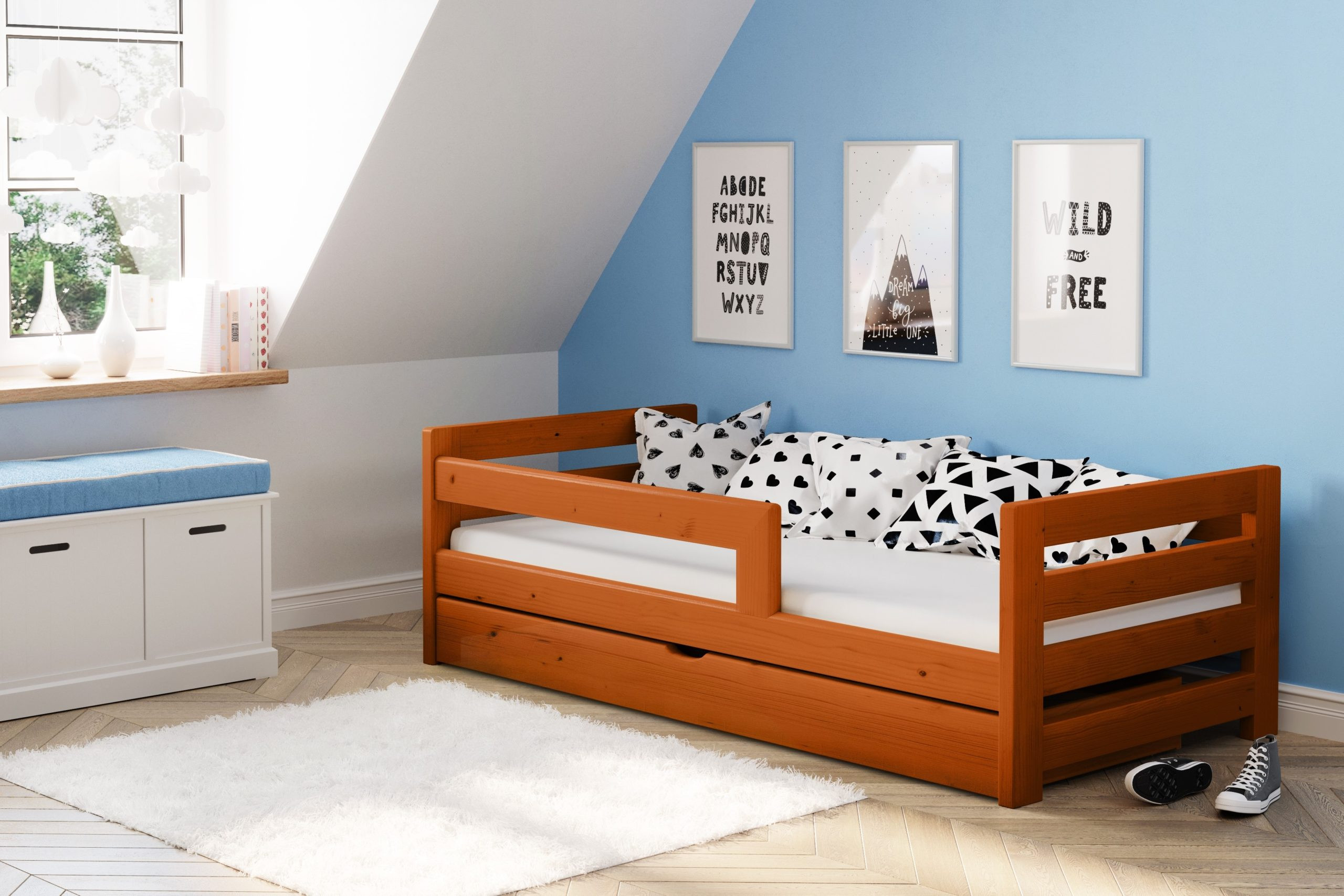 Einzelbett, Ausziehbett, Kinderbett, Doppelbett aus massivem Fichtenholz CLASSIK - Kubuk Moebel Einzelbett, Ausziehbett, Kinderbett, Doppelbett aus massivem Fichtenholz CLASSIK - Kubuk Moebel