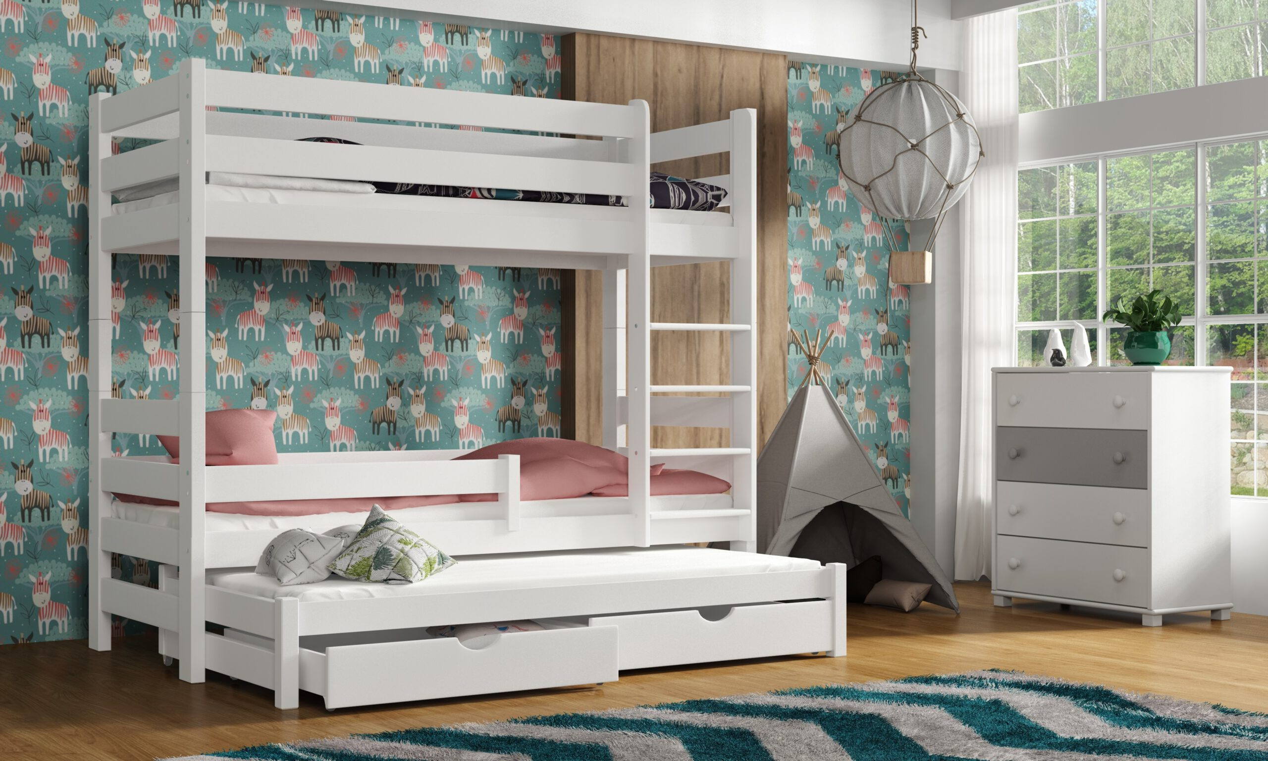 Etagenbett, Kinderbett LEO - Kubuk Moebel
