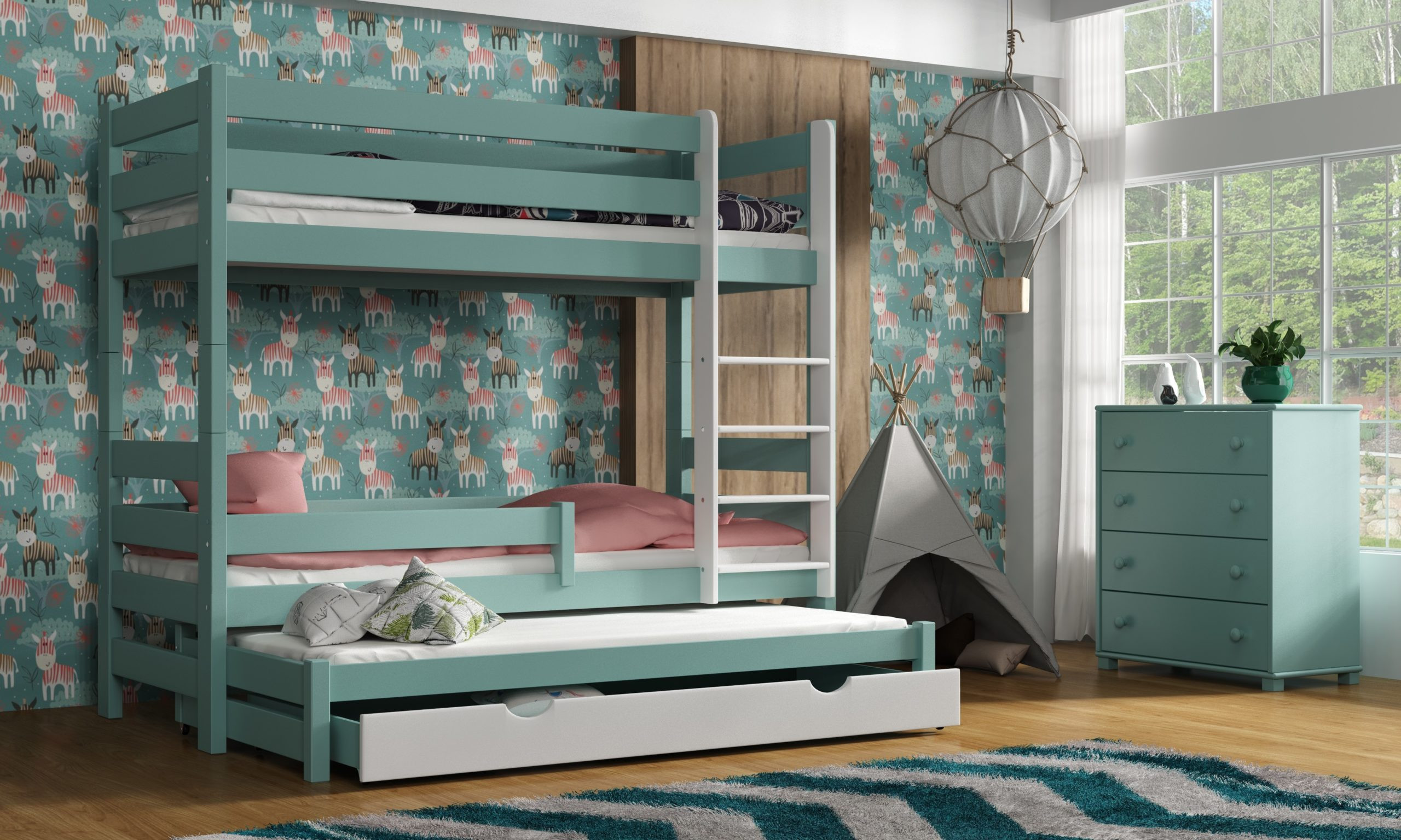 Etagenbett, Kinderbett LEO - Kubuk Moebel