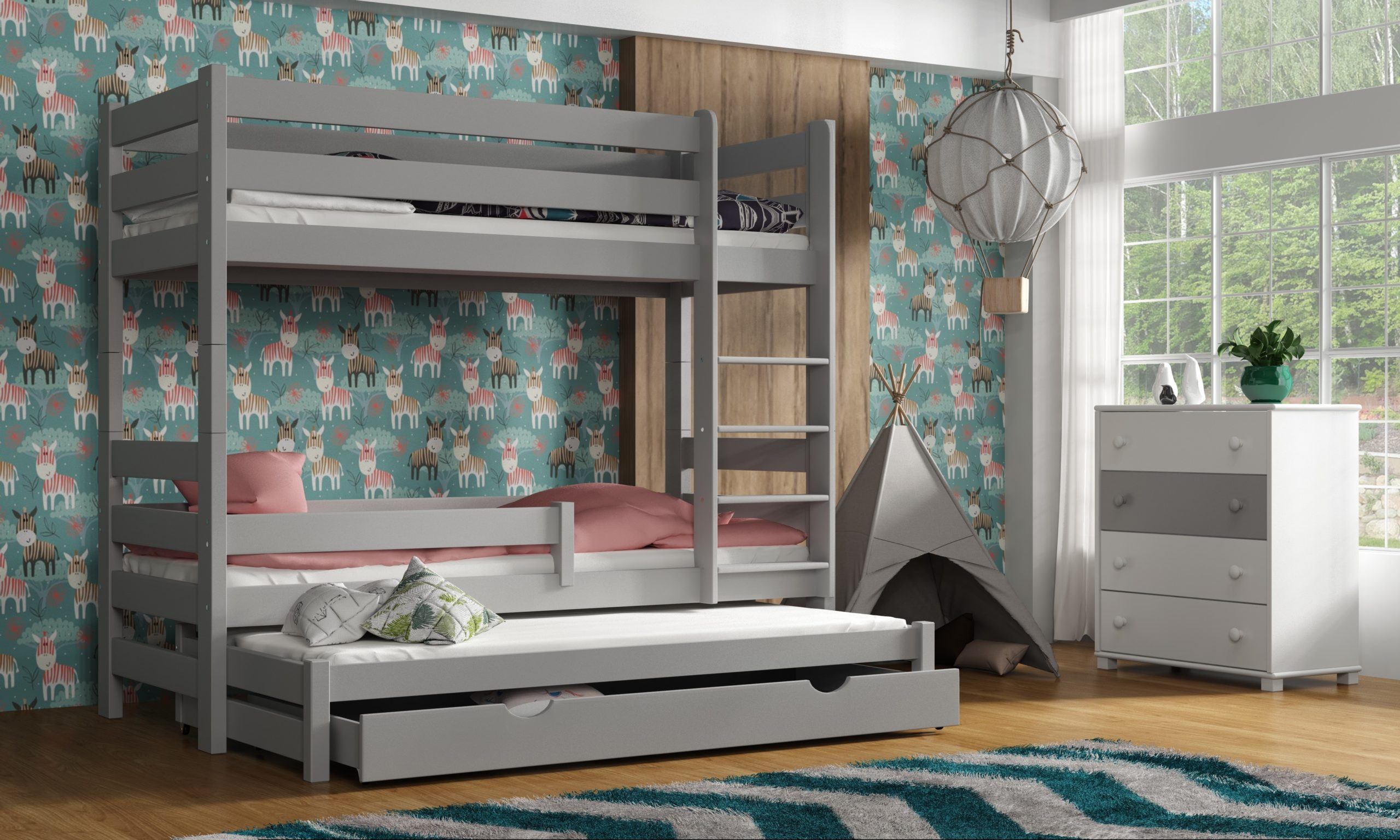 Etagenbett, Kinderbett LEO - Kubuk Moebel