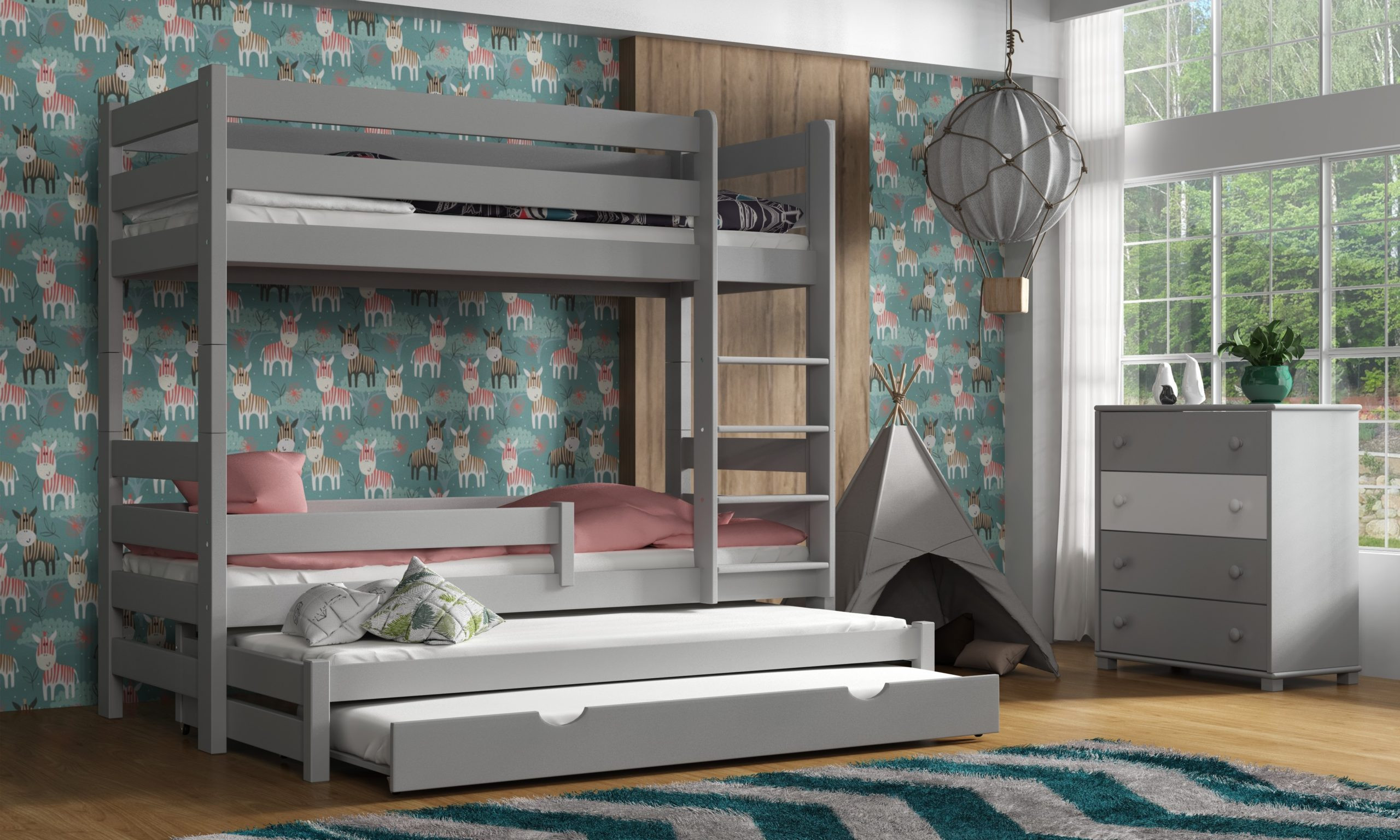 Etagenbett, Kinderbett LEO - Kubuk Moebel