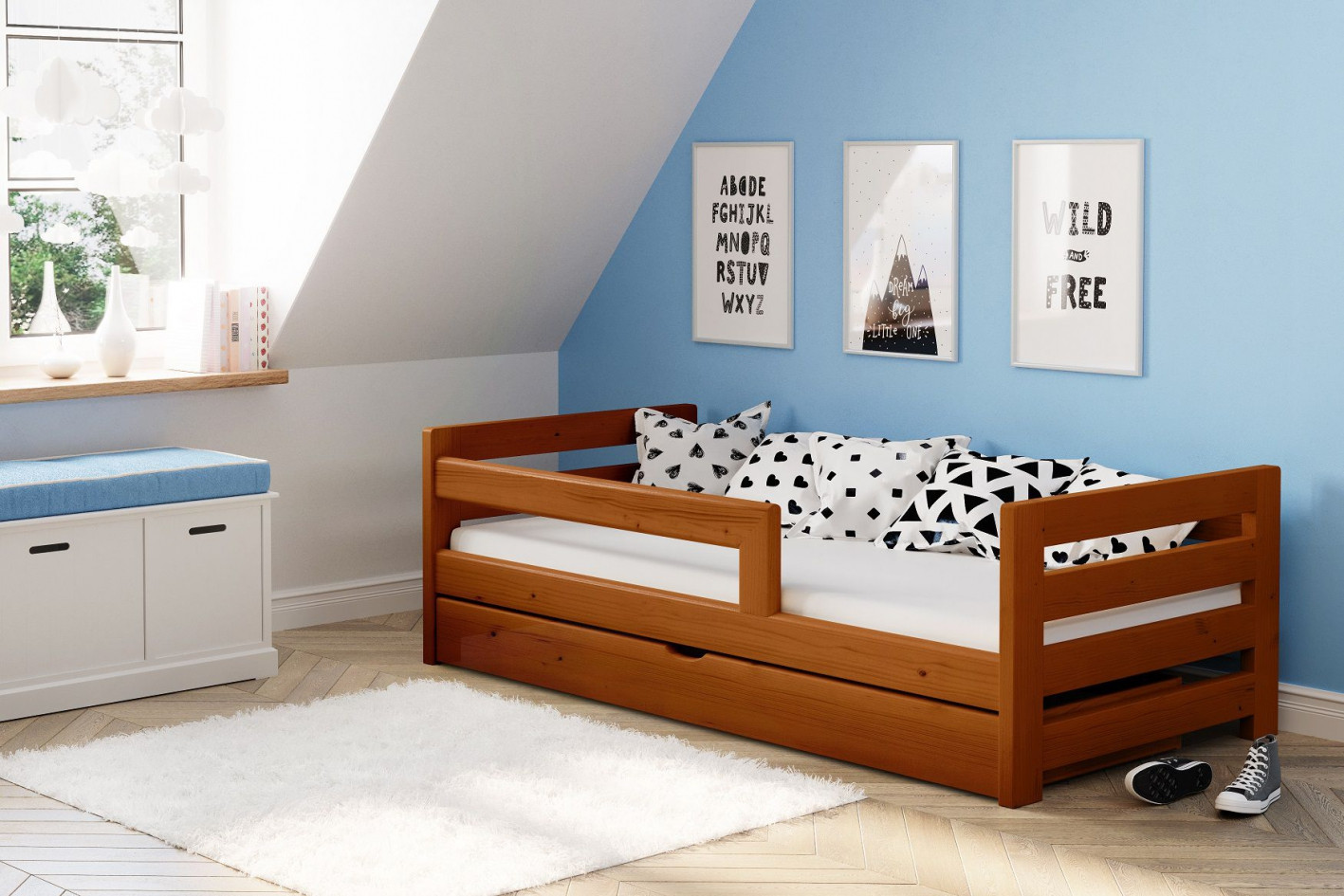 Einzelbett, Ausziehbett, Kinderbett, Doppelbett aus massivem Fichtenholz CLASSIK - Kubuk Moebel Einzelbett, Ausziehbett, Kinderbett, Doppelbett aus massivem Fichtenholz CLASSIK - Kubuk Moebel