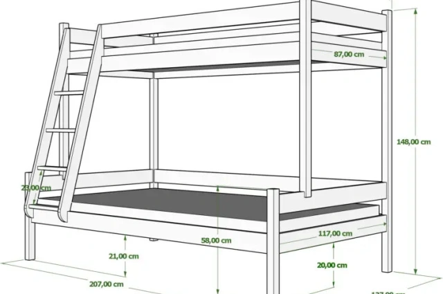 Etagenbett, Kinderbett NOAH - Kubuk Moebel