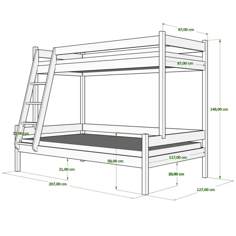 Etagenbett, Kinderbett NOAH - Kubuk Moebel