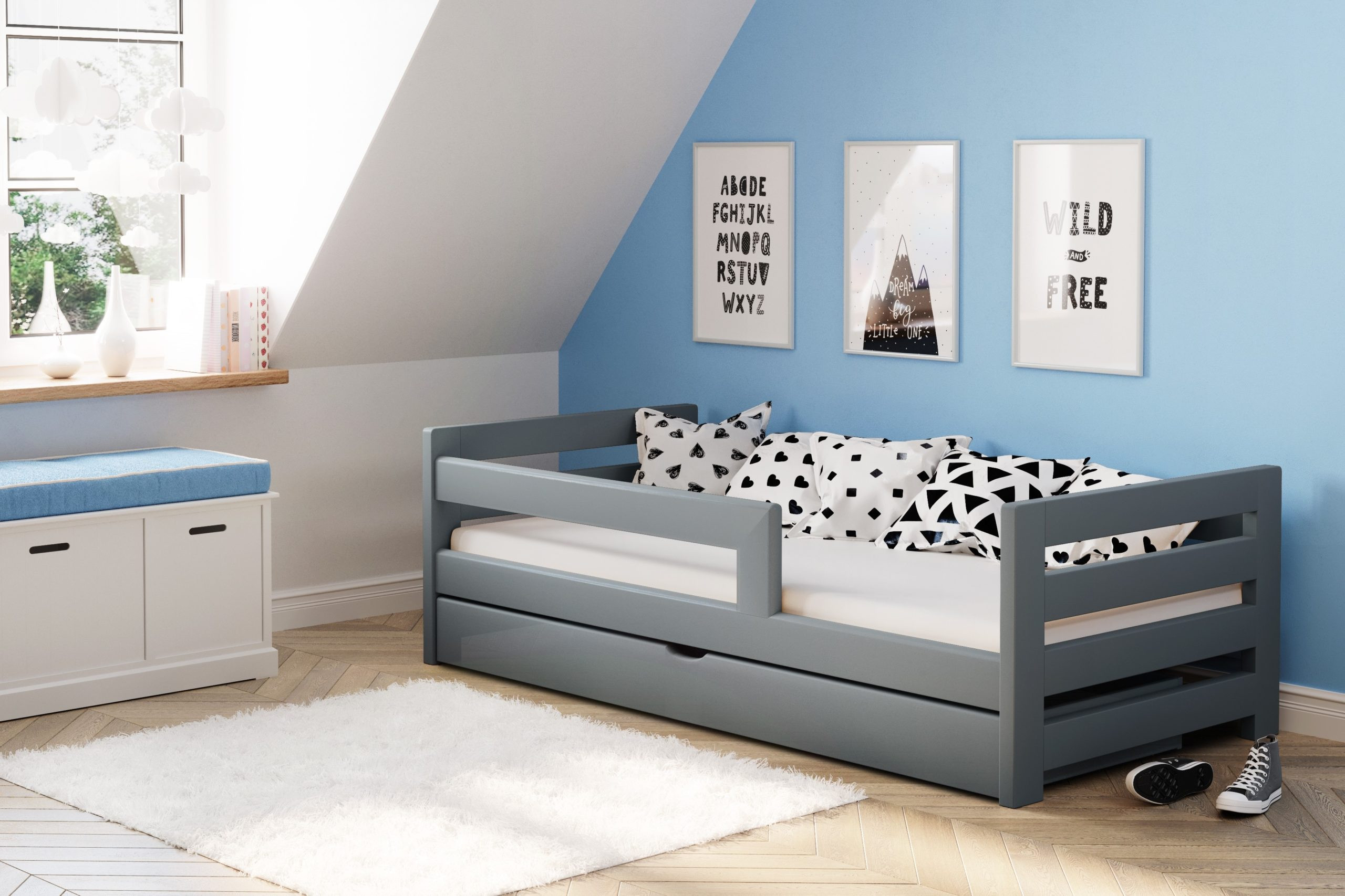 Einzelbett, Ausziehbett, Kinderbett, Doppelbett aus massivem Fichtenholz CLASSIK - Kubuk Moebel Einzelbett, Ausziehbett, Kinderbett, Doppelbett aus massivem Fichtenholz CLASSIK - Kubuk Moebel