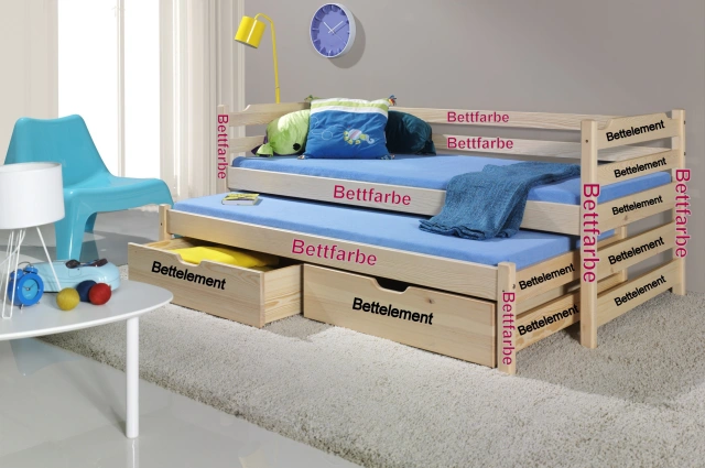 Ausziehbett, Kinderbett, Doppelbett MARTIN II - Kubuk Moebel
