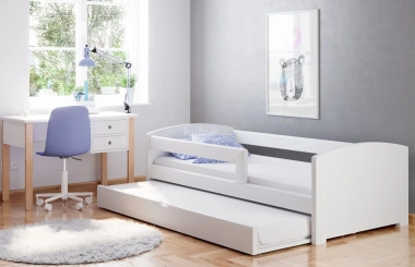 Einzelbett, Ausziehbett, Kinderbett aus massivem Fichtenholz TEDI - Kubuk Moebel